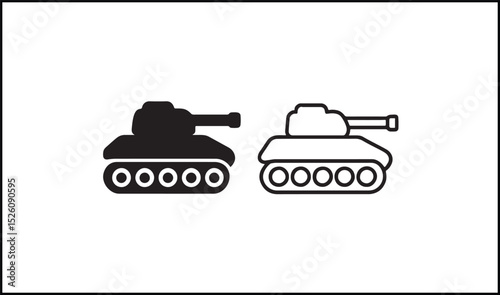 Tank vector outline and silhouette design