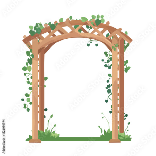 2D flat Garden Trellis illustration vector, isolated on a white background.