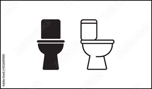 Toilet vector outline and silhouette design