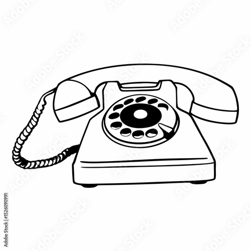 black retro telephone