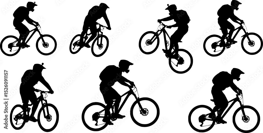 Obraz premium Silhouette Mountain biker 