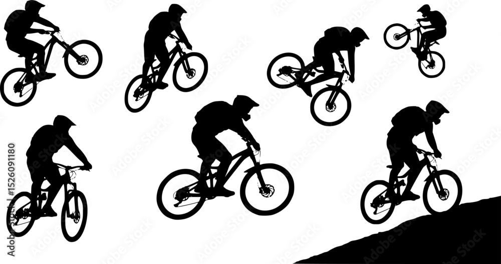 Fototapeta premium Silhouette Mountain biker 
