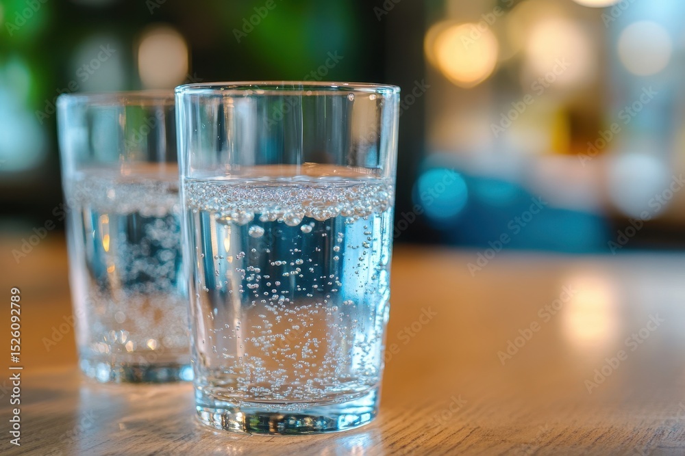 custom made wallpaper toronto digitalHighlighting the importance of clean drinking water with sparkling glasses filled with clear liquid on a wooden table in a brightly lit cafe setting