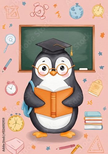 Academic Penguin Reads a Book