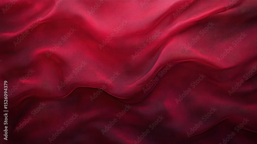 Obraz premium smooth flowing red fabric with soft folds and gentle shadows creating a sense of warmth and elegance