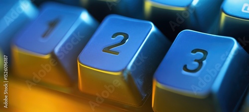 The Close-Up of Colorful Numbered Keys on a Modern Keyboard photo