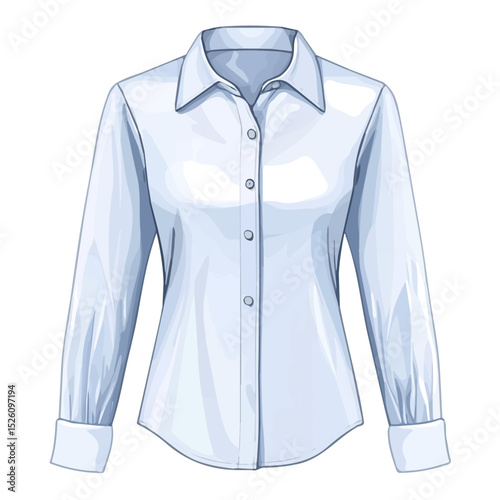 Formal Blouse vector 2D flat illustration, isolated on a white background.
