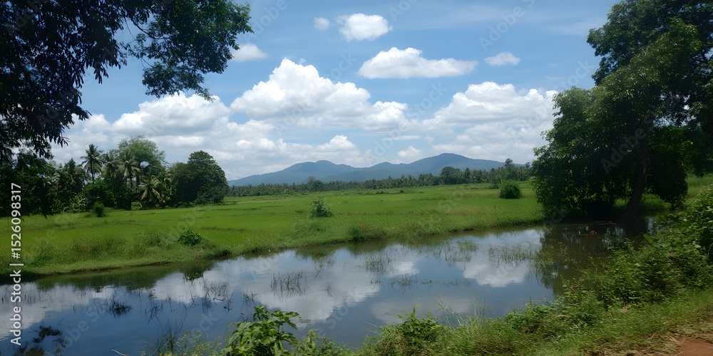 Fototapeta premium Serene Rice Terraces at Sunrise