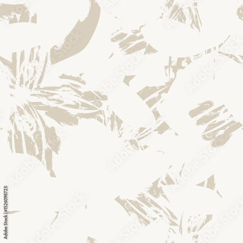 Neutral Colour Abstract Floral Seamless Pattern Design