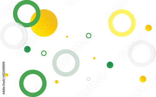 Green and yellow circle banner background. Vector abstract graphic design banner pattern background template.