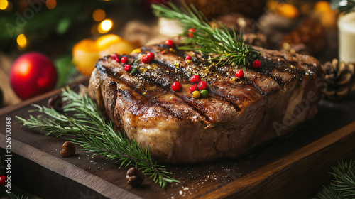 AI generator images of steak medium rare beef with spices ,grilled steak Ribeye Black Angus medium rare beef Barbecue dry aged wagyu porterhouse steak, grilled medium rare beef steak with spices serve