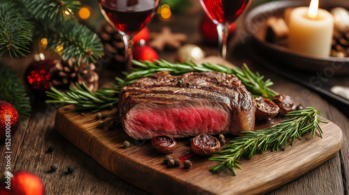 AI generator images of steak medium rare beef with spices ,grilled steak Ribeye Black Angus medium rare beef Barbecue dry aged wagyu porterhouse steak, grilled medium rare beef steak with spices serve