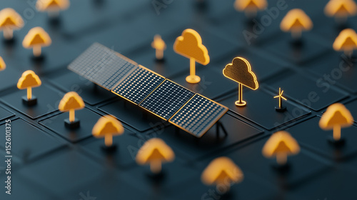 AI generator images of Data analysis trade graph science fiction future hologram Futuristic Interface with Data Visualization Graphs background, Future of Energy futuristic industrial scene illuminate