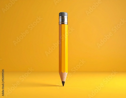 pencil on a yellow  background