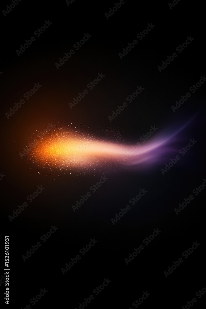 Obraz premium Vibrant stream of color glides through darkness, symbolizing dyn