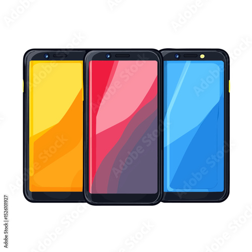 2D flat Flagship Smartphones illustration vector, isolated on a white background.