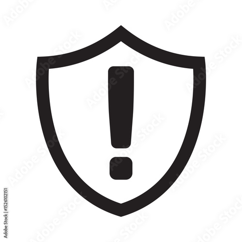 Security shield with exclamation mark icon, warning icon.
