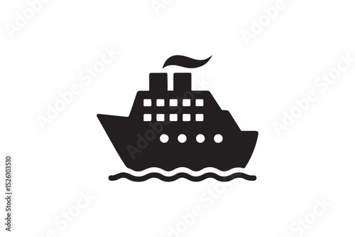 Ship silhouette on white background.01