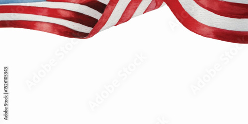 American Flag's Symbolic Wave: The iconic stars and stripes of the American flag gracefully undulate, a symbolic emblem of national pride and freedom, representing unity and patriotism.