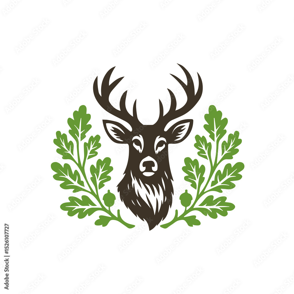 Obraz premium Deer Forest Logo design in vector 