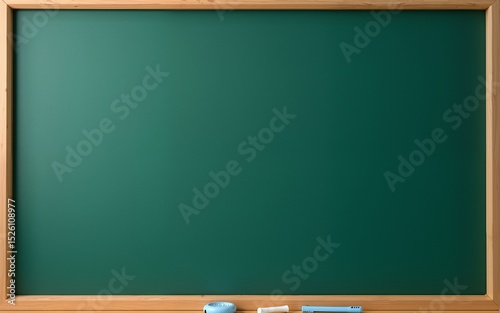 close up of an empty school green  chalkboard. High quality