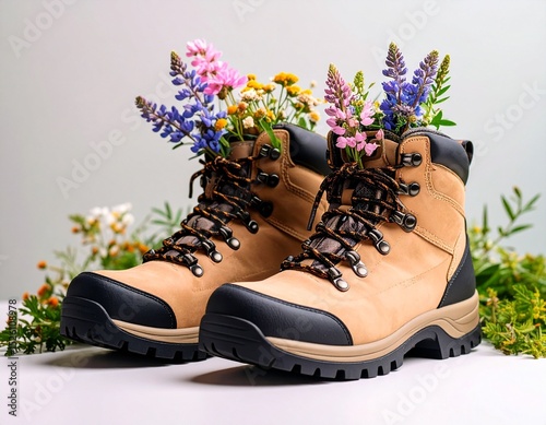 boots and flowers