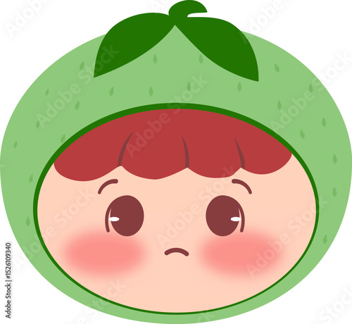 Cute Head Melon Sad