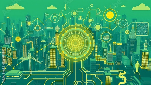 Smart city technological infrastructure network visualization