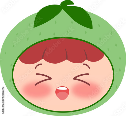 Cute Head Melon Happy Blush