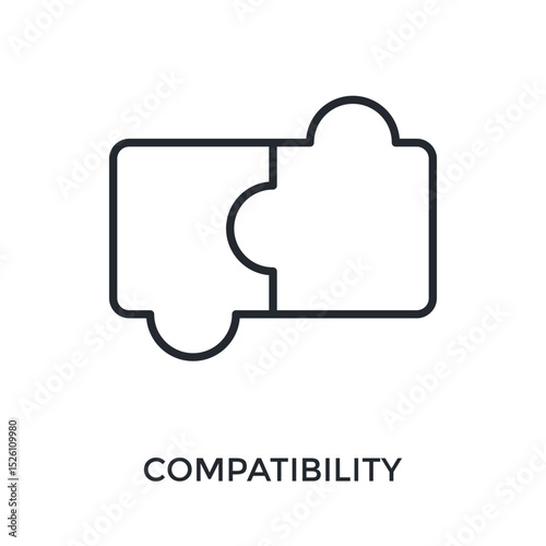 Compatibility Icon Outline Style. Vector Illustration For Graphic Design