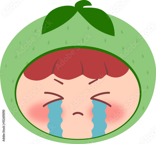 Cute Head Melon Crying