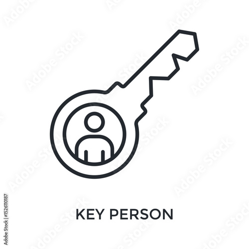 Key Person Icon Outline Style. Vector Illustration For Graphic Design