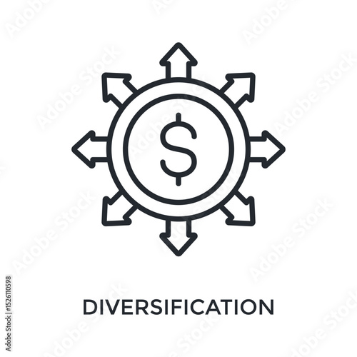 Diversification Icon Outline Style. Vector Illustration For Graphic Design