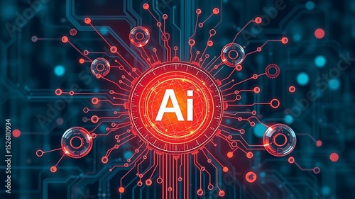 Artificial intelligence network digital technology abstract