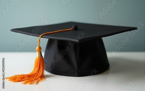 Graduate cap hat with tassel, student academic cap. High quality