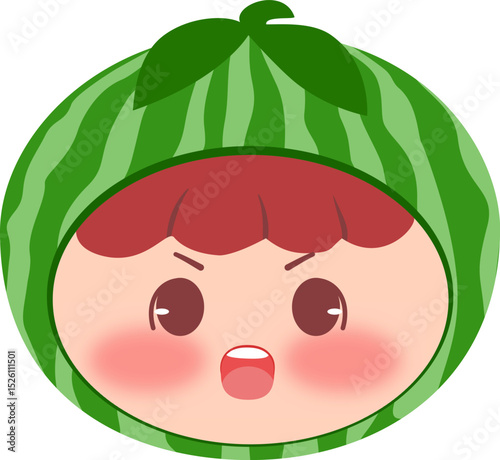 Cute Head Watermelon Shouting