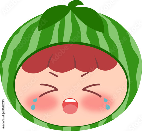 Cute Head Watermelon Crying