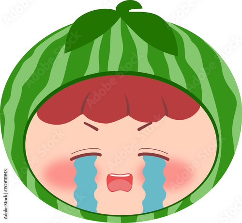 Cute Head Watermelon Crying