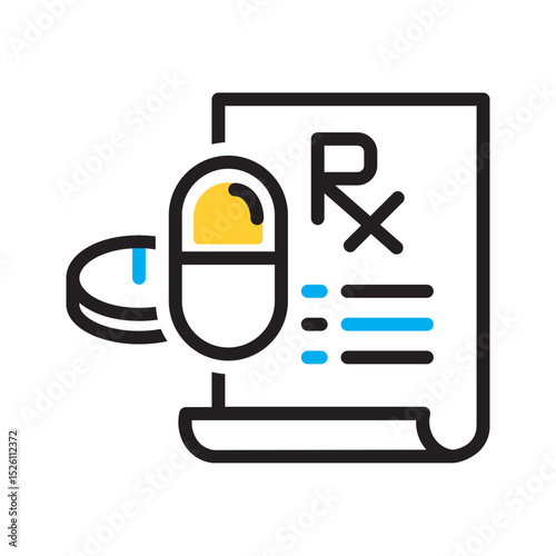 Vector multi color icon for Prescribed medicines