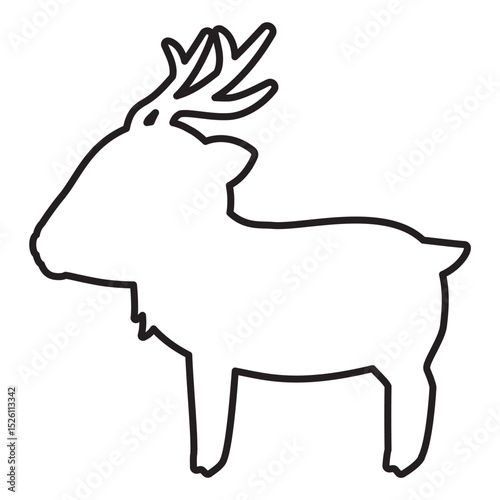横向きのシカの線画