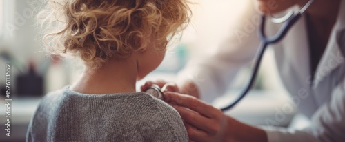 The Caring Doctor Conducting a Check-Up on a Young Child.