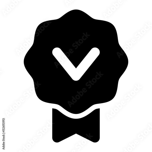 best seller badge black glyph icon.