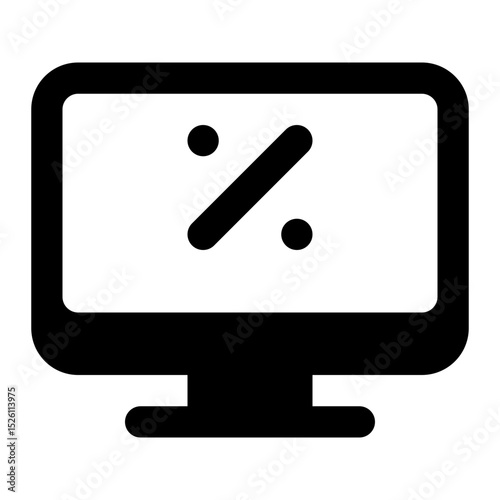 computer discount sale black glyph icon.