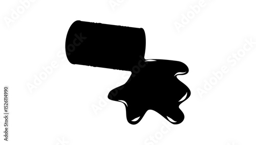 oil spill symbol, black isolated silhouette