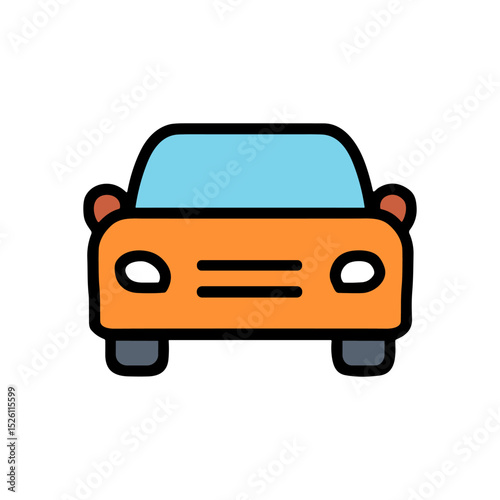 Cartoonstyle auto vehicle icon. Icon symbol illustration