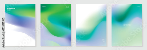 Modern gradient poster background vector set. Cover template with vibrant gradient mesh. Ideal design for social media, cover, banner, flyer. 