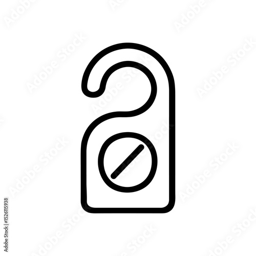 Door hanger indicates do not disturb. Icon symbol illustration