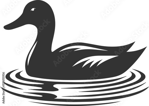 Bird silhouette of a duck vector illustration