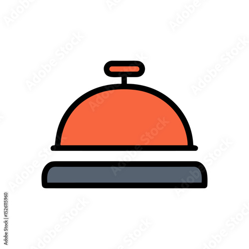 Elegant hotel service bell illustration. Icon symbol illustration