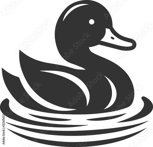 Bird silhouette of a duck vector illustration